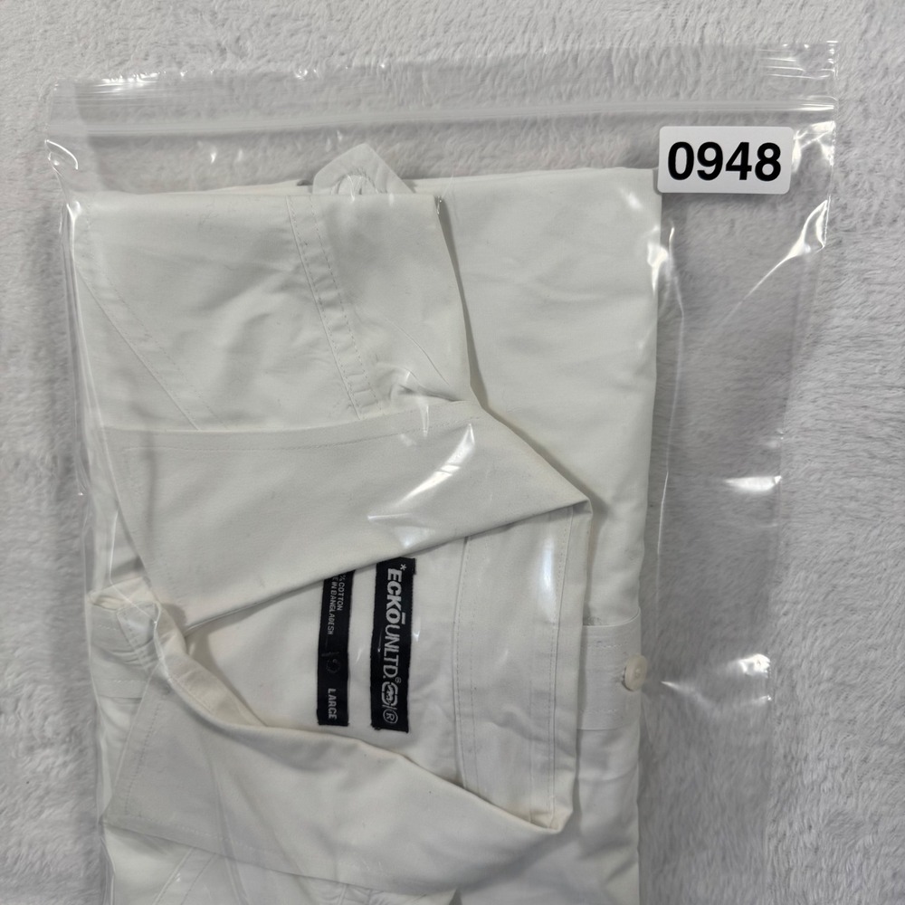 Ecko Unltd Button Up Shirt‎ Mens Large White Epaulettes Utility E72 Streetwear - Picture 13 of 13